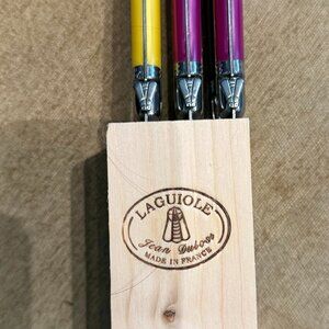 Laguiole French Steak Knife Set with Wooden Holder